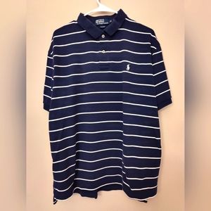 Polo by Ralph Lauren Classic Dark Blue Striped Polo Shirt *Mint* XL
